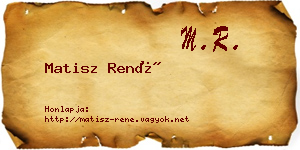 Matisz René névjegykártya